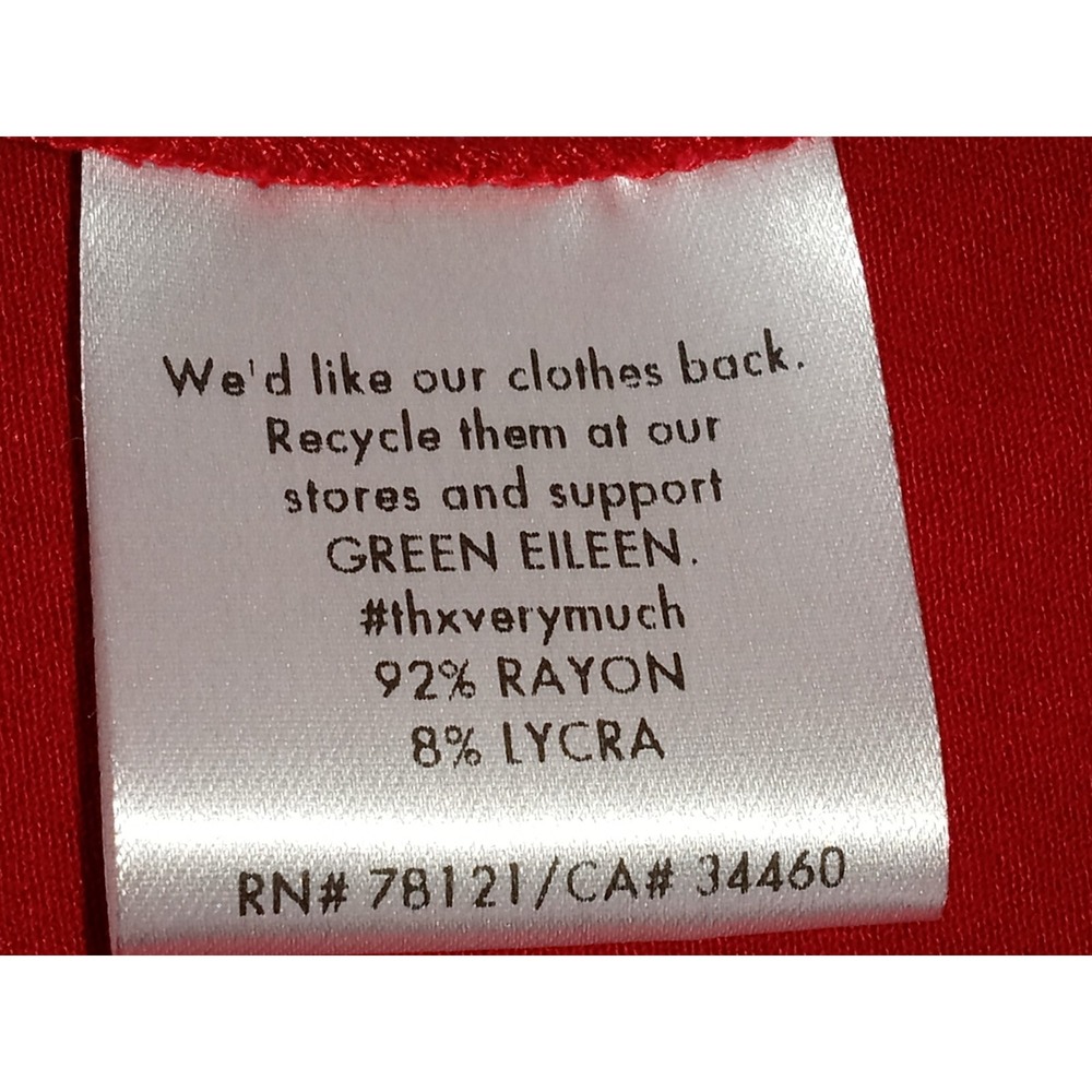 Eileen Fisher Women Shift Dress Red  Long Sleeve Round Neck Pullover XS - Picture 8 of 10